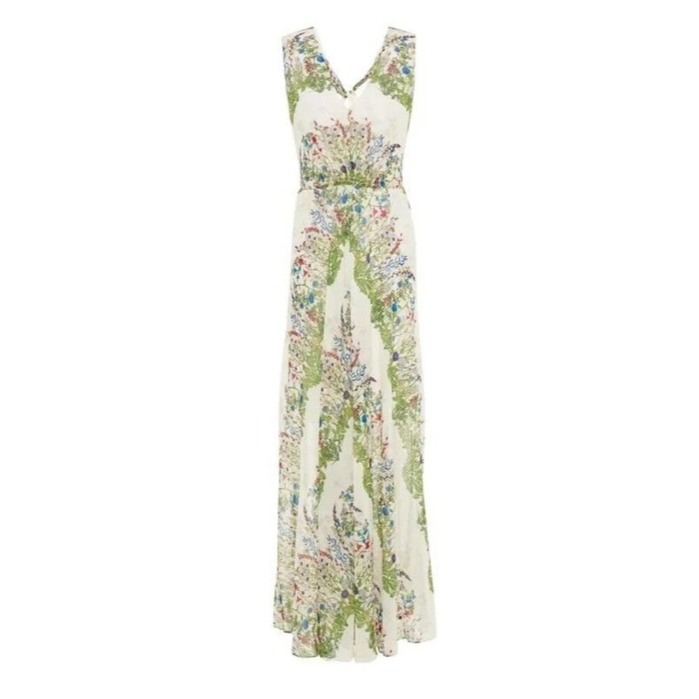Maje Rascalle Twist-Back Floral-Print Maxi Dress Womens Size US 2 Elegant Luxury